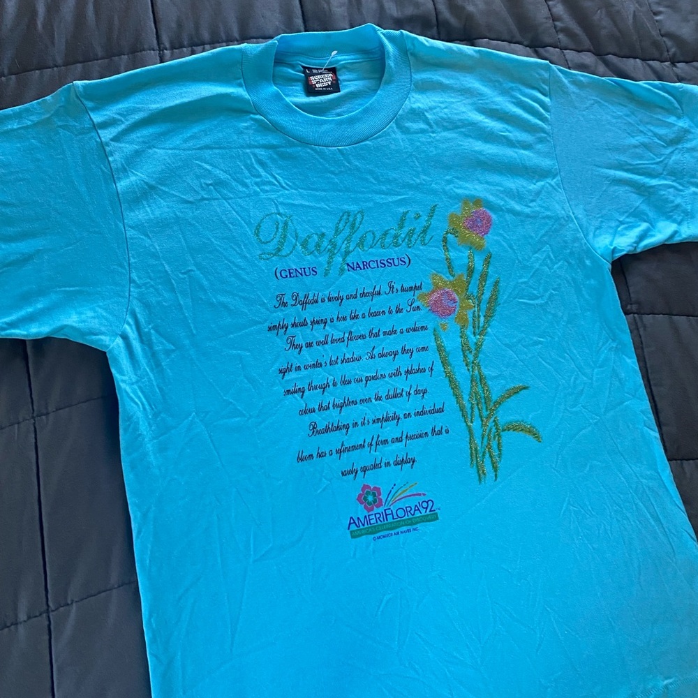 Vintage Ameri-Flora 1992 Tee ; Daffodils Beauty - image 8